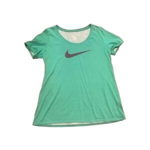 Womens Green NIKE Dri Fit T Shirt TOP SZ Large L